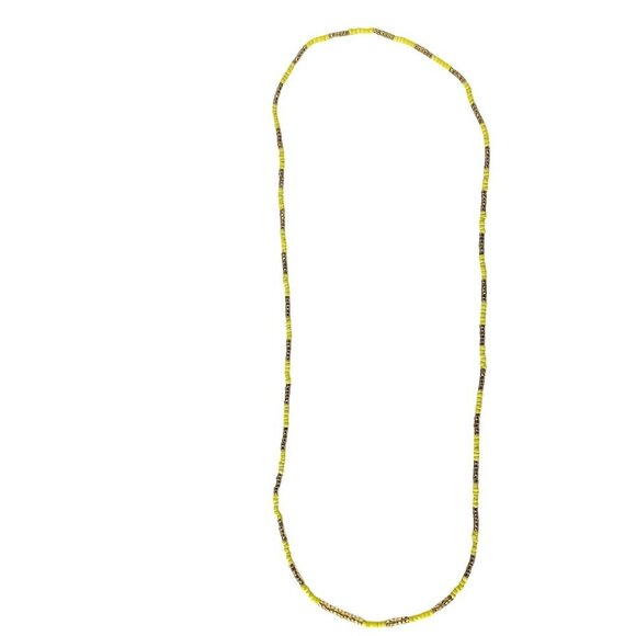 Gold Yellow Seed Beaded Necklace Boho Beach Jewelry - Picture 2 of 3